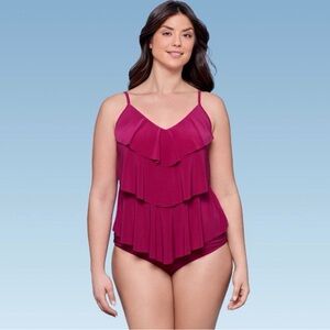 Aqua Green Tankini Top Crush Pink NWT Size 2XL